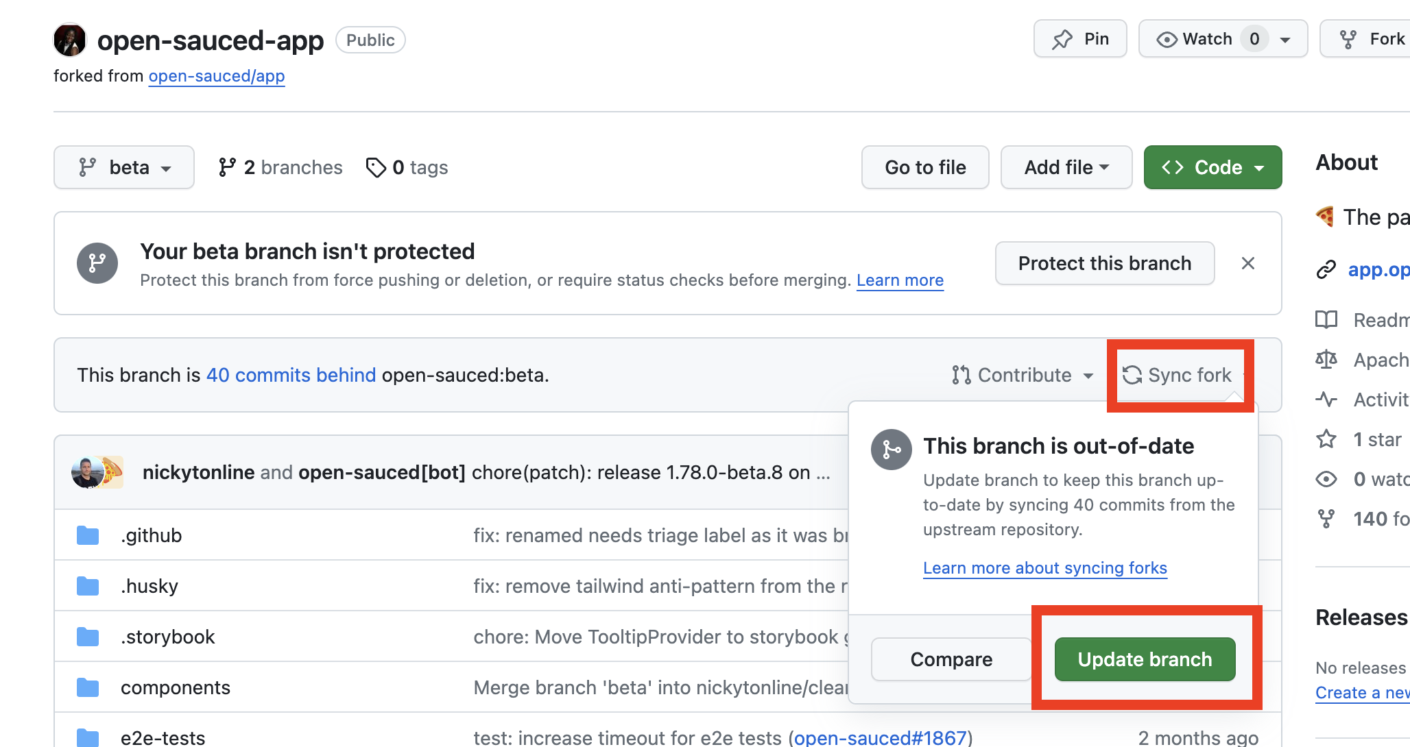 syncing your branch on GitHub